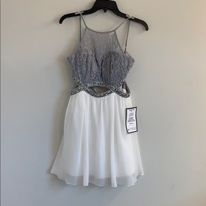 White/silver dress